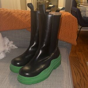 Bottega look alike Black and Green Women's Boots